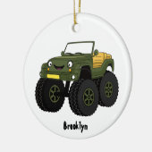 Cartoon eines grünen Monster Keramik Ornament (Links)