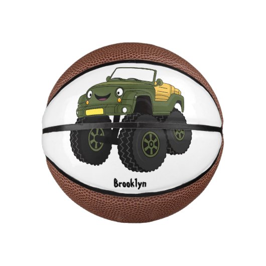 Cartoon eines grünen Monster Mini Basketball (Vorderseite)