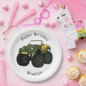 Cartoon eines grünen Monster Pappteller (Party)