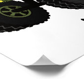 Cartoon eines grünen Monster Poster (Ecke)