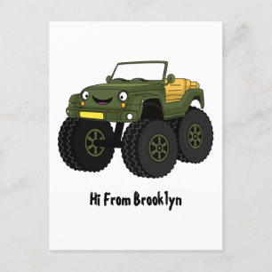 Cartoon eines grünen Monster Postkarte