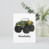 Cartoon eines grünen Monster Postkarte (Stehend Vorderseite)