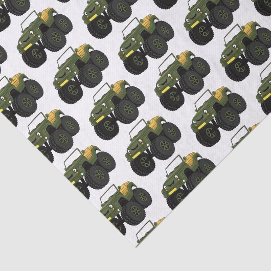 Cartoon eines grünen Monster Seidenpapier (Ausschnitt)