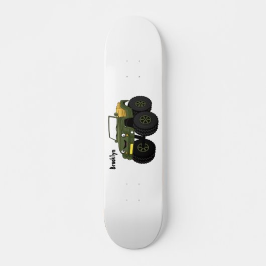 Cartoon eines grünen Monster Skateboard (Vorne)