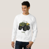 Cartoon eines grünen Monster Sweatshirt (Vorne ganz)