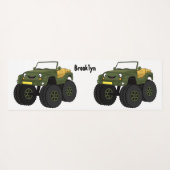 Cartoon eines grünen Monster Yogamatte (Rückseite (Horizontal))