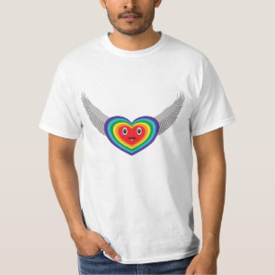 Cartoon eines Herzens mit Regenbogenfarben T-Shirt