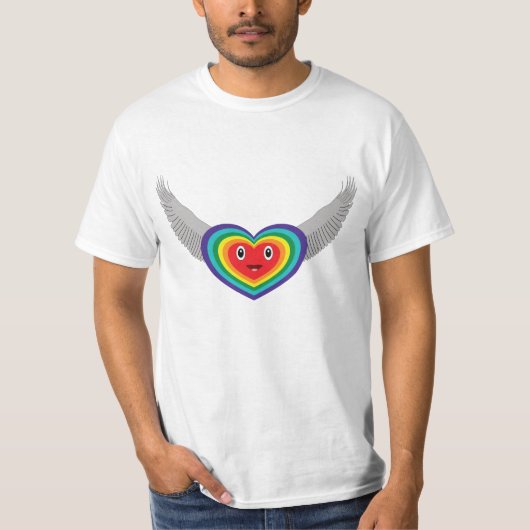 Cartoon eines Herzens mit Regenbogenfarben T-Shirt (Vorderseite)