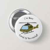 Cartoon eines niedlichen Heereshubschraubers Button (Vorne & Hinten)