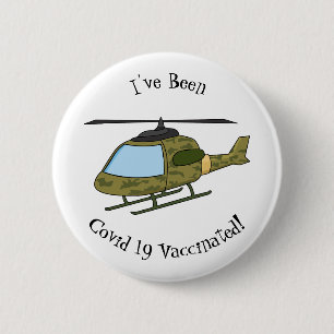 Cartoon eines niedlichen Heereshubschraubers Button