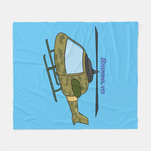 Cartoon eines niedlichen Heereshubschraubers Fleecedecke (Vorderseite (Horizontal))