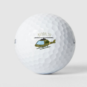Cartoon eines niedlichen Heereshubschraubers Golfball