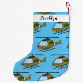 Cartoon eines niedlichen Heereshubschraubers Kleiner Weihnachtsstrumpf (Rückseite)