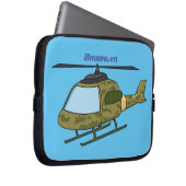 Cartoon eines niedlichen Heereshubschraubers Laptopschutzhülle (Vorne Rechts)