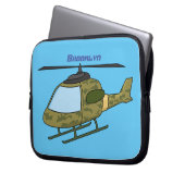 Cartoon eines niedlichen Heereshubschraubers Laptopschutzhülle (Vorderseite Links)