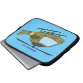 Cartoon eines niedlichen Heereshubschraubers Laptopschutzhülle (Vorne Knopf)