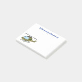 Cartoon eines niedlichen Heereshubschraubers Post-it Klebezettel (angewinkelt)