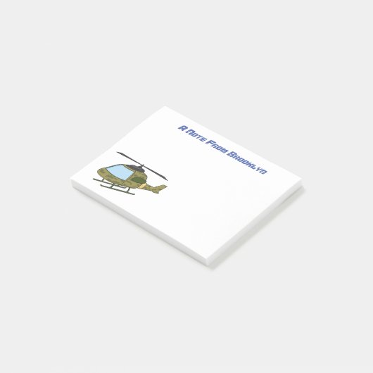 Cartoon eines niedlichen Heereshubschraubers Post-it Klebezettel (angewinkelt)