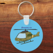 Cartoon eines niedlichen Heereshubschraubers Schlüsselanhänger (Vorderseite)