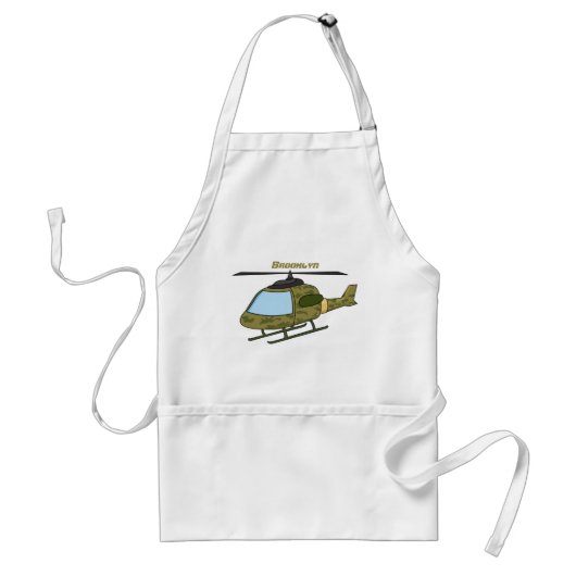 Cartoon eines niedlichen Heereshubschraubers Schürze (Vorne)