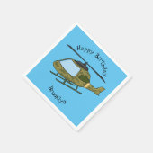 Cartoon eines niedlichen Heereshubschraubers Serviette (Ecke)