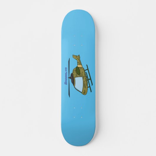 Cartoon eines niedlichen Heereshubschraubers Skateboard (Vorne)