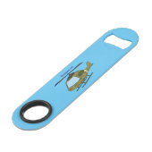 Cartoon eines niedlichen Heereshubschraubers Speed Flaschenöffner (Rückseite Schrägansicht)