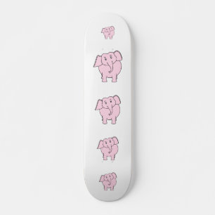 Cartoon eines rosa Elefanten Skateboard