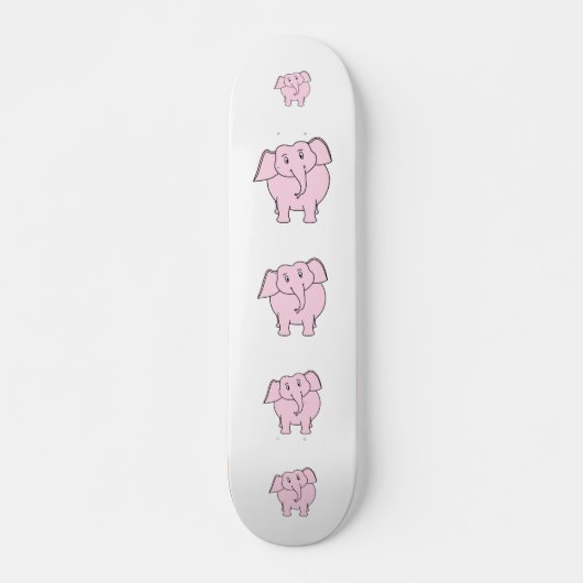 Cartoon eines rosa Elefanten Skateboard (Vorne)