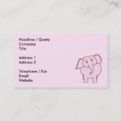 Cartoon eines rosa Elefanten Visitenkarte (Rückseite)