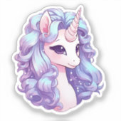 Cartoon Einhorn Aufkleber (Vorderseite)