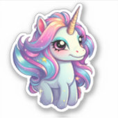 Cartoon Einhornabbildungen Aufkleber (Vorderseite)