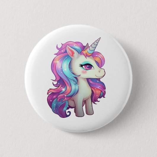 Cartoon Einhornabbildungen Button (Vorderseite)