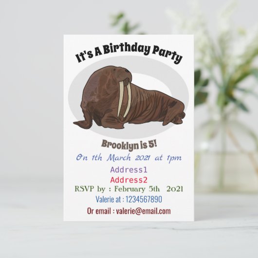 Cartoon Einladung (Stehend Vorderseite)