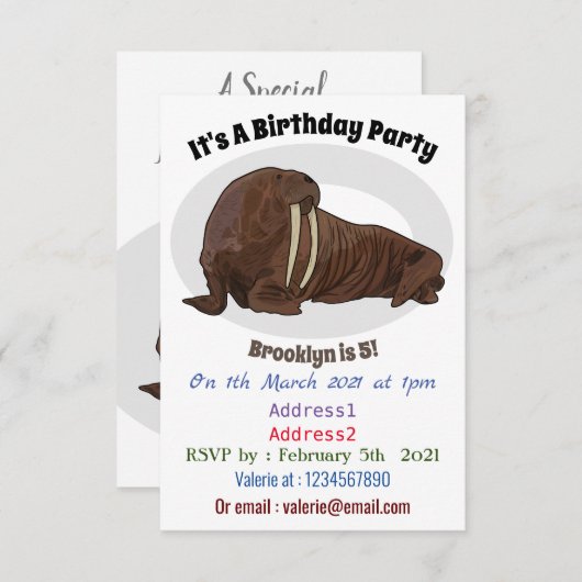 Cartoon Einladung (Vorne/Hinten)