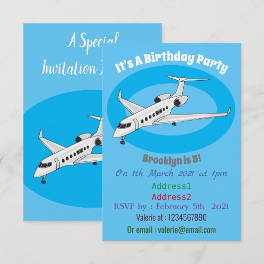 Cartoon Einladung (Vorne/Hinten)