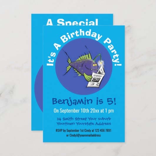 Cartoon Einladung (Vorne/Hinten)