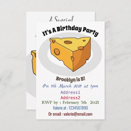 Cartoon Einladung (Vorne/Hinten)