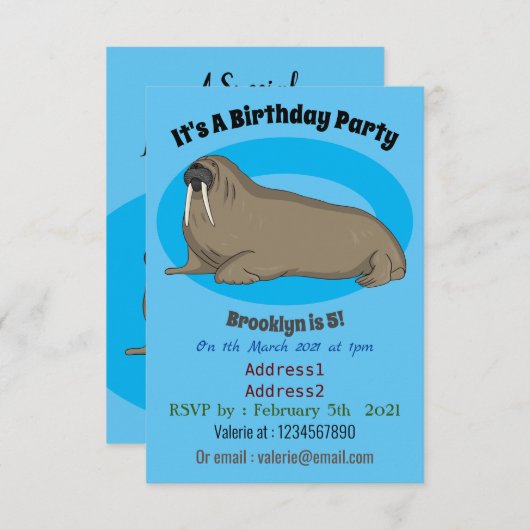 Cartoon Einladung (Vorne/Hinten)