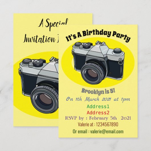 Cartoon Einladung (Vorne/Hinten)