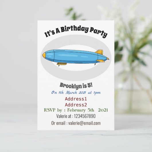 Cartoon Einladung (Stehend Vorderseite)