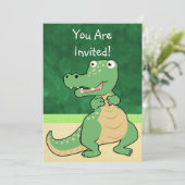Cartoon Einladung Krokodil (Stehend Vorderseite)
