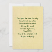 Cartoon Einladung Krokodil (Rückseite)