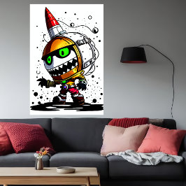 Cartoon, einzigartiger Alien | Art der AI Poster