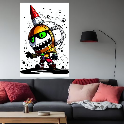 Cartoon, einzigartiger Alien | Art der AI Poster