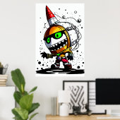 Cartoon, einzigartiger Alien | Art der AI Poster (Heimbüro)