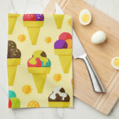 Cartoon Eis Creme Cons Geschirrtuch (Viertel Falte)