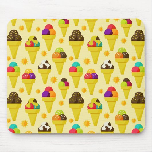 Cartoon Eis Creme Cons Mousepad (Vorne)