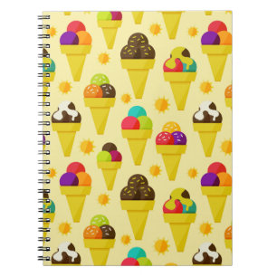 Cartoon Eis Creme Cons Notizblock