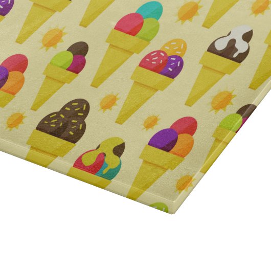 Cartoon Eis Creme Cons Schneidebrett (Ecke)
